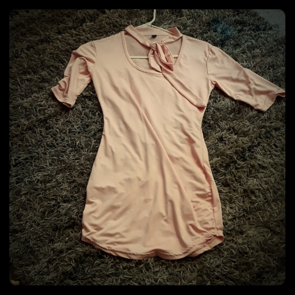 Light pink satin dress